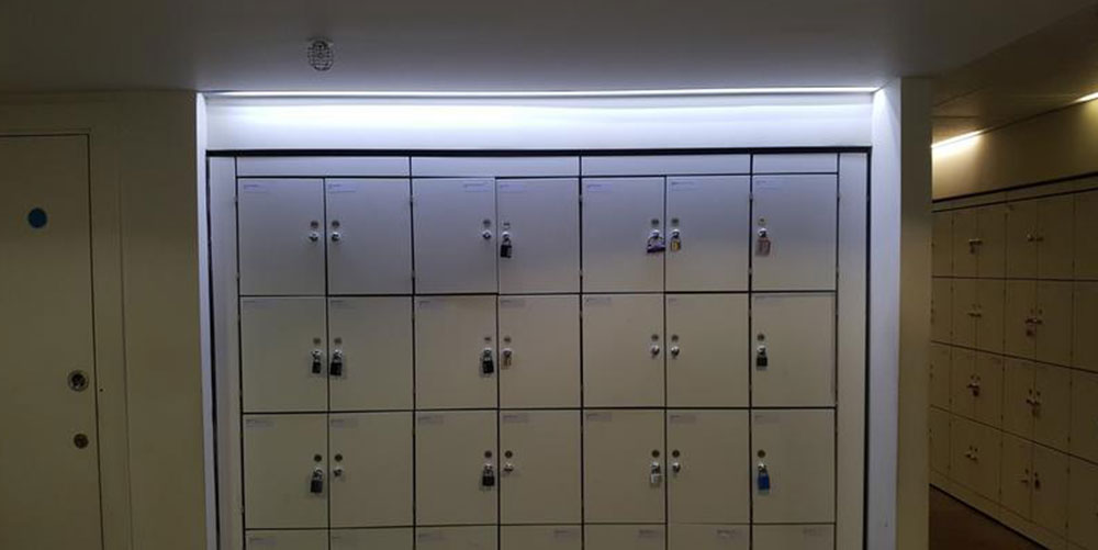 Commercial lighting to locker room