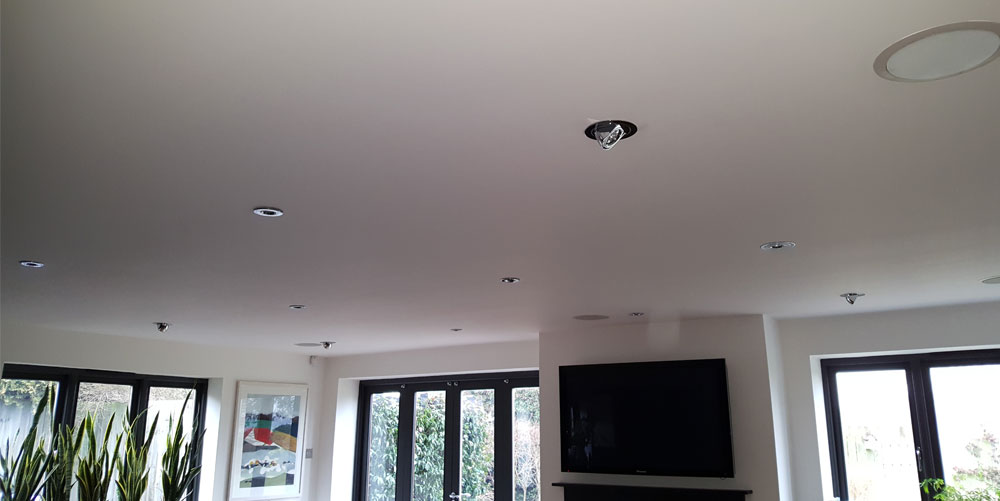 Lounge Ceiling Downlighters and TV